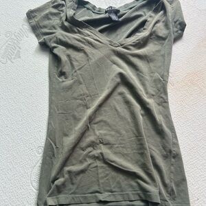 Wet Seal Green Fitted Short Sleeve Tee